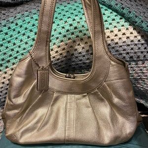 COACH genuine leather silver purse